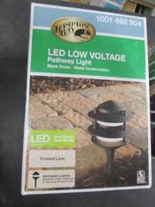 lot 280 image: 3 Low-Voltage Black Outdoor Integra...