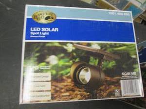 lot 283 image: 2 LED Solar Spot Lights by Hampton ...
