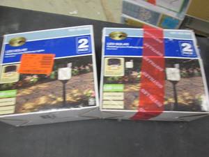 lot 284 image: 2 Solar Black Outdoor Integrated LE...