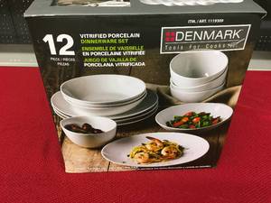 lot 270 image: 12 PC Denmark Dinnerware Set,Retail $14.99