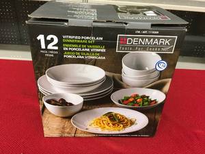 lot 282 image: 12 PC Denmark Dinnerware Set,Retail $14.99