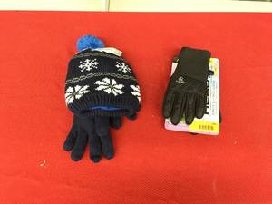 lot 286 image: Carters Boys 4-8 MittensBeanie & Head Womens Hybrid Gloves Size Small