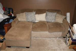 lot 126 image: Living Room Sofa with Ottoman Extension