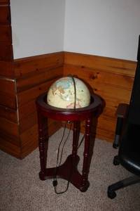 lot 178 image: Globe Light with Wood Stand