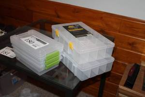 lot 180 image: Lot of (Approximately 5) Plano Deep Prolatch Stowaway Origanizer Case, Plastic Organizer Cases