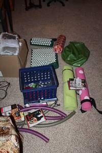 lot 194 image: Exercise DVDs, Exercise Yoga Mats, Jump Rope, And More