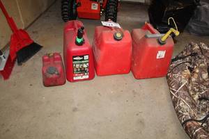 lot 241 image: Lot of (4) Plastic Gas Cans