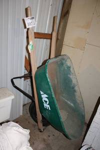 lot 107 image: Ace Metal Wheelbarrow with Wood Handles