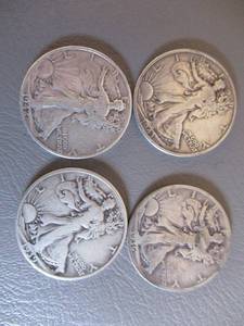 4 Liberty half Dollars