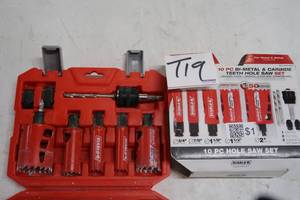 lot T19 image: 10-Piece Carbide and Bi-Metal Hole Saw Set