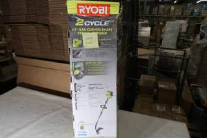 lot T52 image: 25cc 2-Cycle Attachment Capable Full Crank Curved Shaft Gas String Trimmer