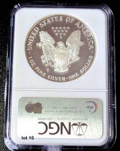 lot 16 image: 2001-W Silver American Eagle