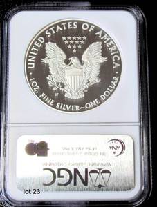 lot 23 image: 2008-W Silver American Eagle