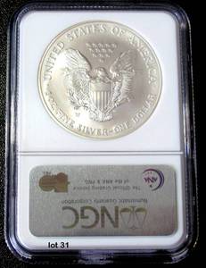 lot 31 image: 2007-W Silver American Eagle