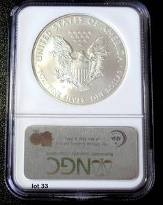 lot 33 image: 2008-W Silver American Eagle