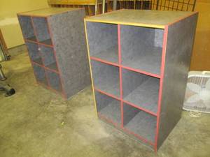 2 Commercial grade cubby shelves, 3...