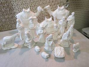 Nativity Set In Plastic Tote with L...
