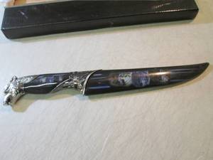 13 Black Decorative Wolf Knife wit...