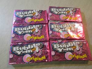 6 Packs of Bubble Yum Original Gum ...