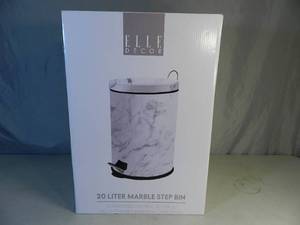 lot 11 image: New Elle Decor 20 Liter Marble Step Bin