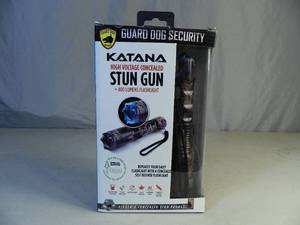 lot 17 image: New Katana High Voltage Concealed Stun Gun 400 Lumens Flashlight