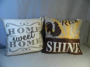 lot 59 image: 2 New Large Throw Pillows with Removable Covers