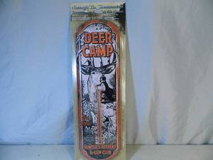 lot 65 image: New Deer Camp Nostalgic Tin Thermometer