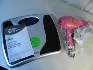 lot 152 image: New Weight Watchers Scale and Conair Hair Dryer