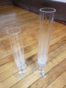 lot 319 image: Two Orrefors Signed Elegant Single Flower Vases