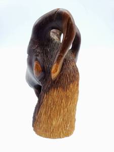 lot 420 image: Hand-carved Wooden Ram Sculpture 6 12 Tall