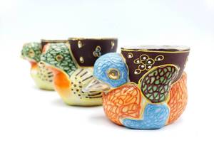 lot 507 image: Antique Japanese Finest China Hand-Painted Duck Sake Cups  Dishes