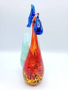 lot 302 image: Mid-Century Murano Art Glass Colorful Chicken 9 14 Tall