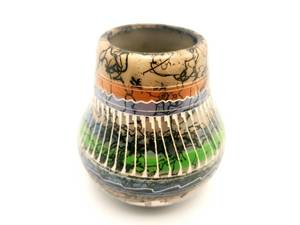 lot 203 image: Yolanda Willie Signed Horsehair Native American Pottery Vase