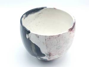 lot 406 image: Chad Jerzak Signed Black & White Pottery Vase 5 12 Tall