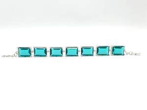 lot 600 image: Large Gem (Topaz) Bracelet in Sterling Silver