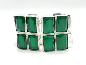 lot 601 image: Large Green Stone Fancy Bracelet