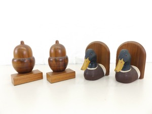 2 Wood Country Cabin Themed Bookends