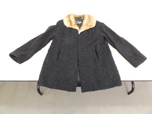 Vintage 1950s Daytons Fur Collar Black Persian Lamb Coat