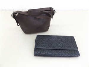 Used COACH Signature Wallet and Small Brown Clutch