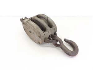 LARGE Antique Wood and Iron Barn Pulley
