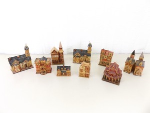 9 Vintage Miniature Bamboo House Secret Trinket Boxes