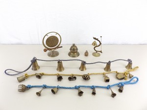 Lot of Solid Brass Asian Ceremonial Bells, Gong, etc.