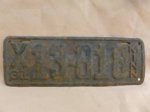 Antique License Plate