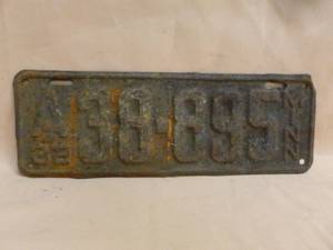 Antique License Plate
