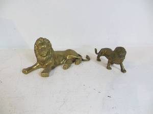 2 VINTAGE Brass Lions