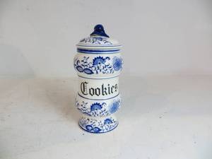 VINTAGE Blue Onion Cookie Jar