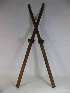 Pair of VINTAGE Wooden Skis