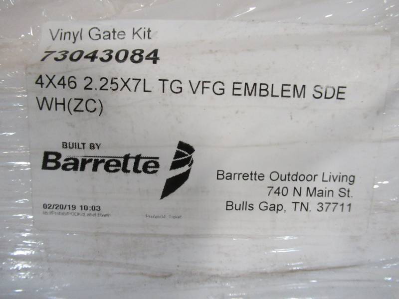 lot 232 image: Freedom (Common 4-ft x 4-ft Actual 3.83-ft x 3.83-ft) Emblem White Vinyl Flat-Top Vinyl Fence Gate Kit 73043084