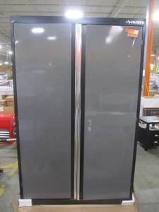 lot 11 image: Husky 72 in. H x 46 in. W x 24 in. D Welded Steel Floor Cabinet in BlackGray KF3F462472-H9