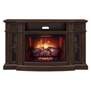 lot 268 image: Scott Living 68-in W Vilano Chestnut Infrared Quartz Electric Fireplace 1317FM-33-202 - INSERT DOES NOT BLOW HEAT.